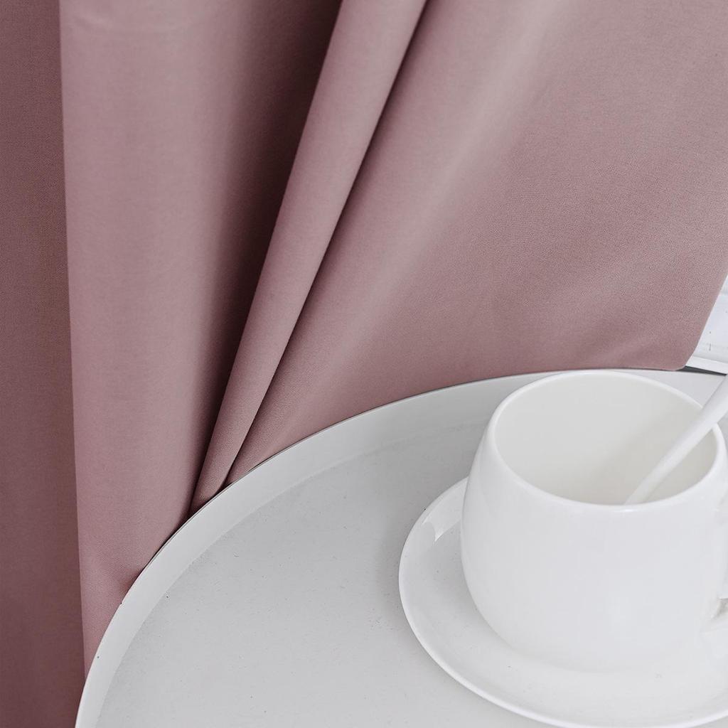 SHEIN Yafang Rod Pocket Blackout Curtains - Solid Color, Insulated, Sun Protection for Living Room & Balcony.