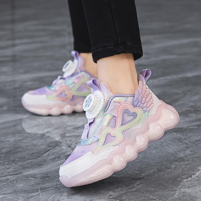Hot Selling Young Sneakers Fashion Rotating Buckle Outdoor Walking Shoes Winter Warm Thick Soled Anti-friction Kids Casual Shoes
