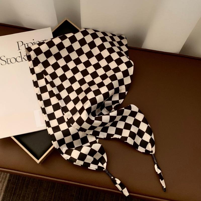 Silk scarf new fashion wheat ear cashew flower silk scarf head scarf beaded small scarf scarf triangular scarf waist tie