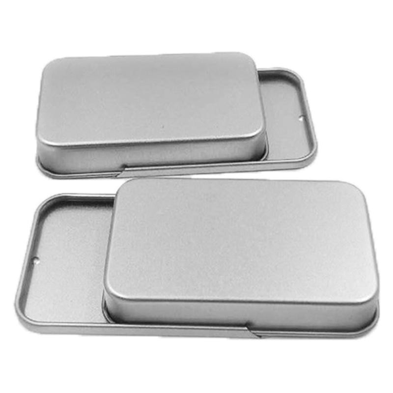 Small Metal Tin With Sliding Lid Sweets Lip Balm Beard Wax Cream Pills 8X5X1.5Cm