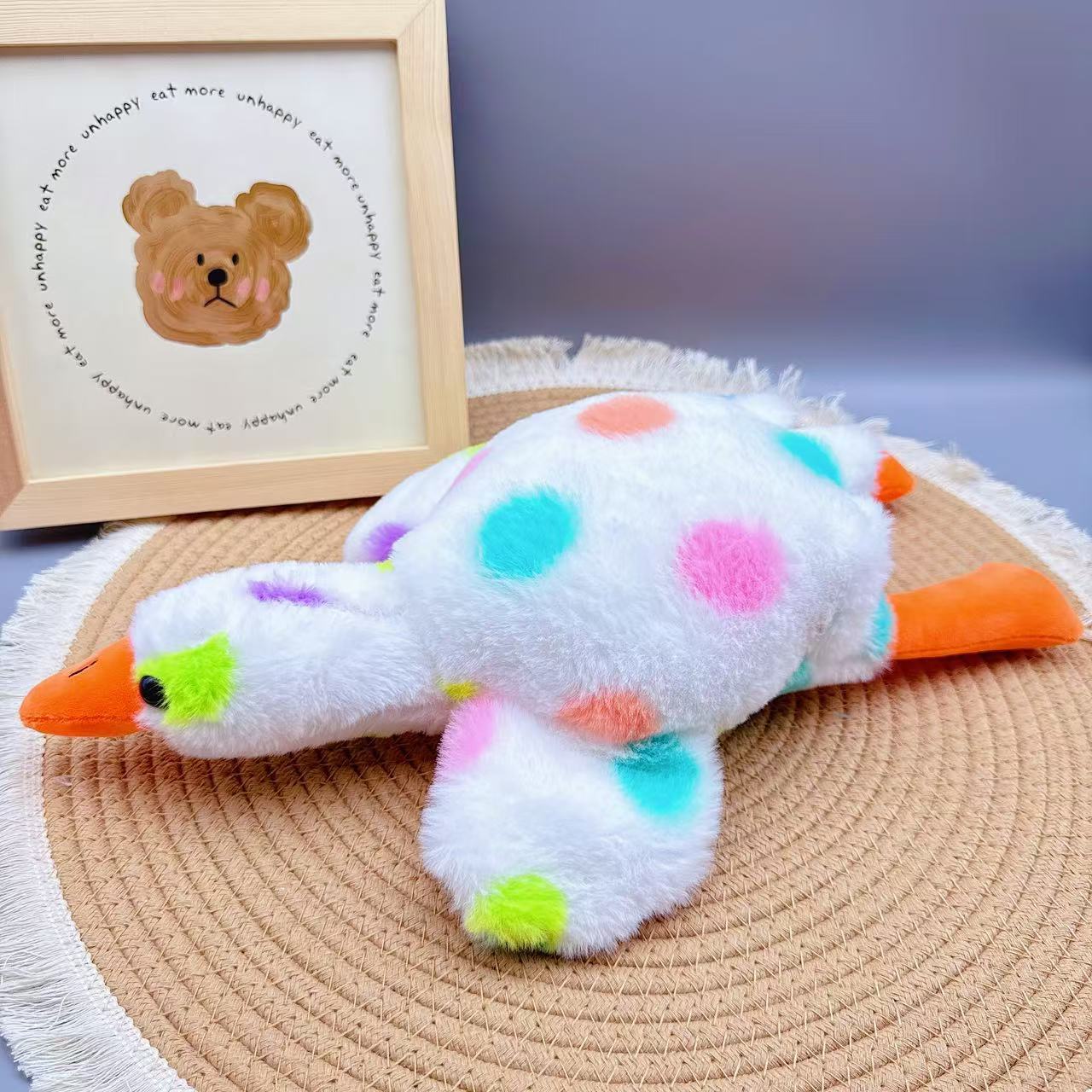 

Plush toy 25cm eight inch big white flower goose doll grab machine doll machine flower goose