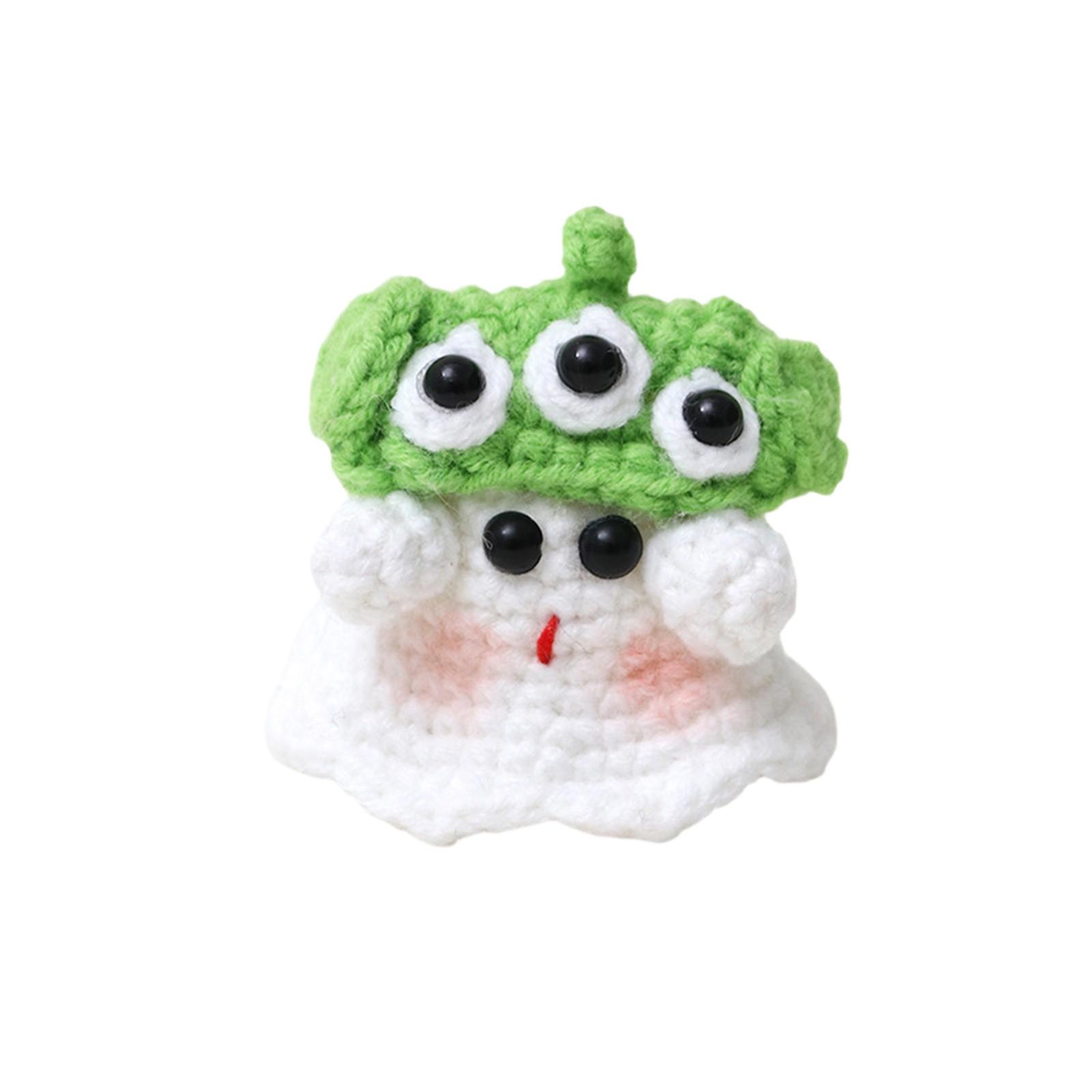 Handmade Wool Knitted Ornaments, Cute Positive Energy Funny Doll Ornaments One Size