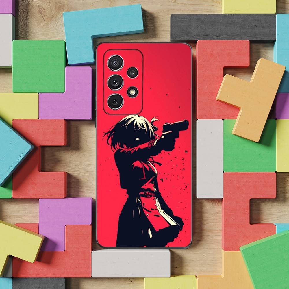 Hot L-Lycoris R-Recoil Anime Phone Case For Samsung S25,S24,S23,S22,S21,S20,S10,Ultra,Plus,Lite,FE,Soft Silicone Black Cover