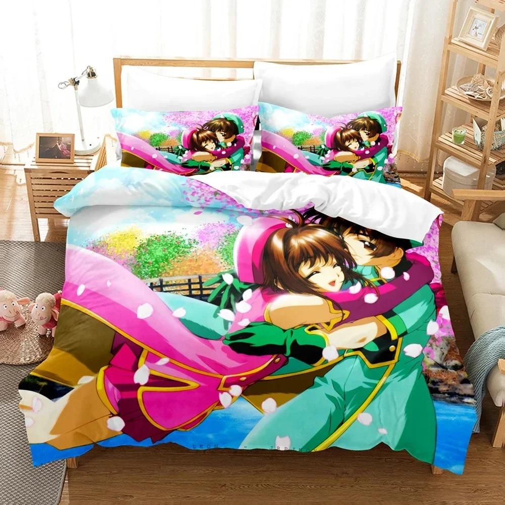 3D Print Anime Card Captor Sakura Bedding Set Boys Girls Twin Queen Size Duvet Cover Pillowcase Bed Kids Adult Home Textile