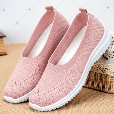 Shoes Women's New Women's Shoes Breathable Fly-woven Casual Shoes Soft-soled Large-size Cloth Shoes Lightweight One-pedal Mother Shoes