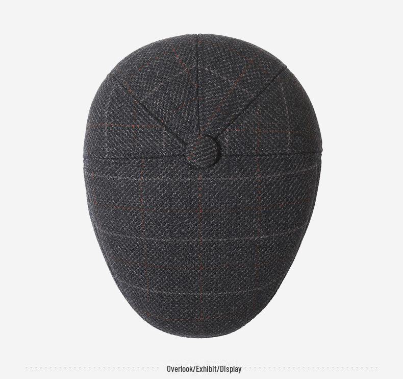Stylish Duckbill Cap for Middle-Aged and Elderly Men - Warm, Velvet-Lined, Casual Hat for Autumn and Winter Outdoors.