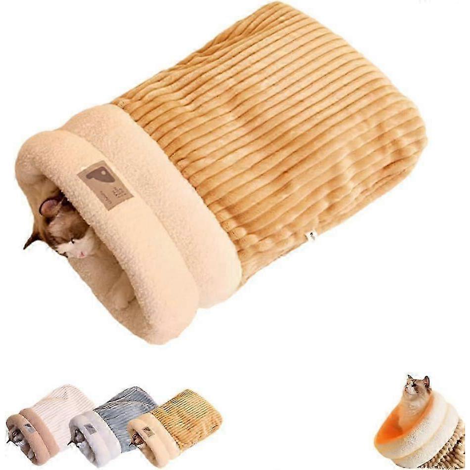 Cat Winter Sleeping Bag, Cat Sack Self Warm Pet Bed Cave, Soft Plush Cozy Cat Cave Bed for Indoor Cats, Kitten, Puppy