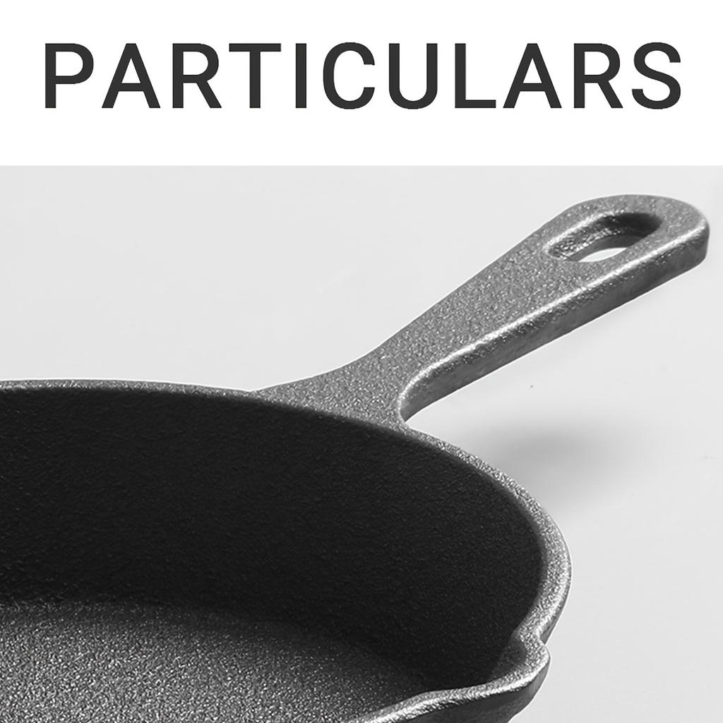 D5 Kitchen Saute Fry Pan, Cast Iron Frying Pan with Heat-Resistant Handle, Pre-Seasoned Pan Cookware for Frying, Saute, Cooking