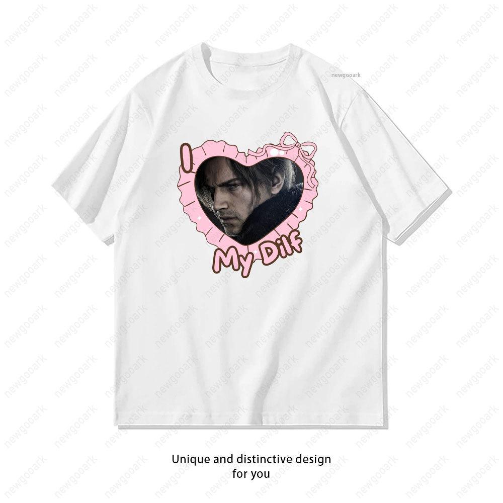 I Love My Fictional Boyfriend Leon Kennedy TShirt Women Unisex Casual Cotton Graphic T Shirts Girlfriend Gift Shortsleev Vintage