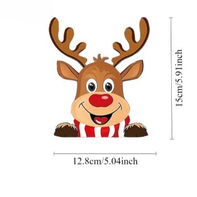 1PC Santa Claus Reindeer Motorcycle Stickers Waterproof Decor Cover Scratches Car Window Christmas Style Durable Vinyl Decals height 15CM