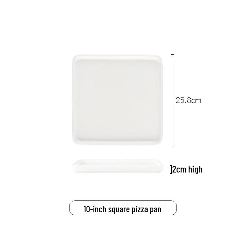 Abay 10-inch Square Underglaze Ceramic Pizza Plates (Set of 2)