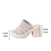 Fashion Women's Slippers, 2025  New Knit  Women's Summer Wear Fashion Open-toed Square Flip-flops, Women's High Heels Slippers Women 252