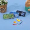 1 Set Dollhouse Simulation Mini Pencil Box Stationery Ruler Model Toy Study Decoration Doll House School Stationery Accessories