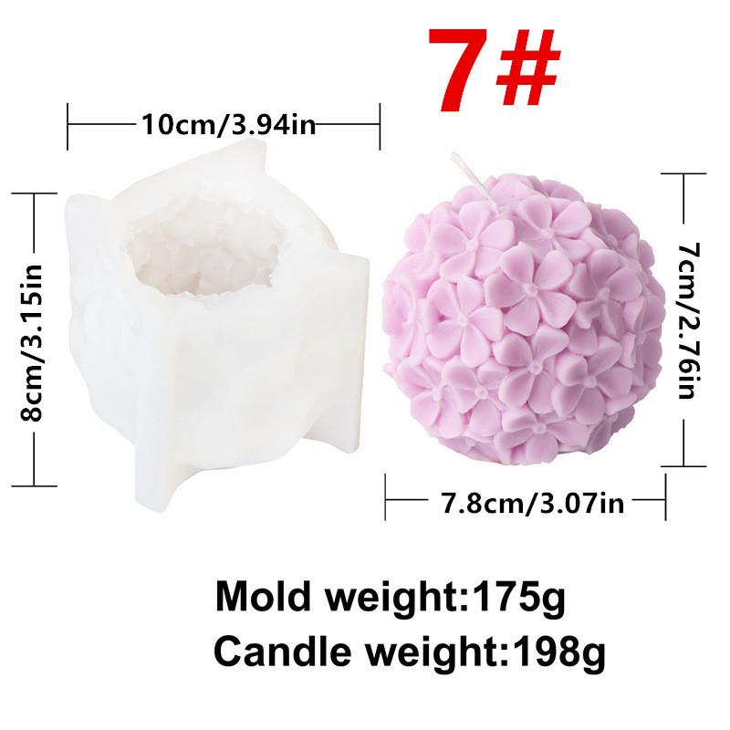 3D Rose Lily Flower Ball Series Silicone Mold DIY Gypsum Aromatherapy Candles Making Mould  Home Decor Valentine's Day Gifts
