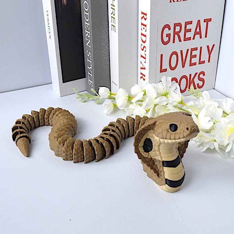 

3D Printed King Cobra Statue Realistic Modeling Realistic Modeling Snake Ornaments Tabletop Display жёлтый