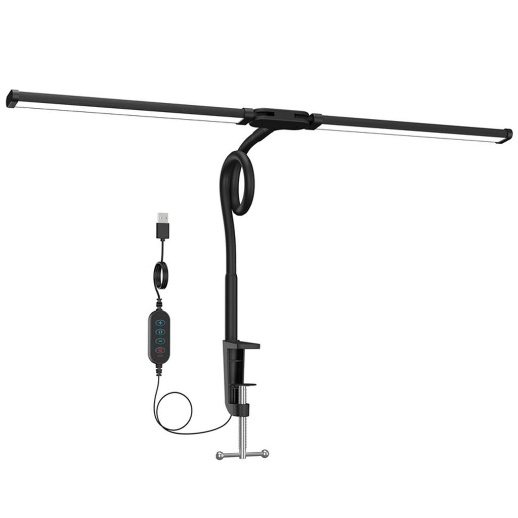 LED desk lamp desktop office gooseneck double head clip desk lamp study reading eye protection