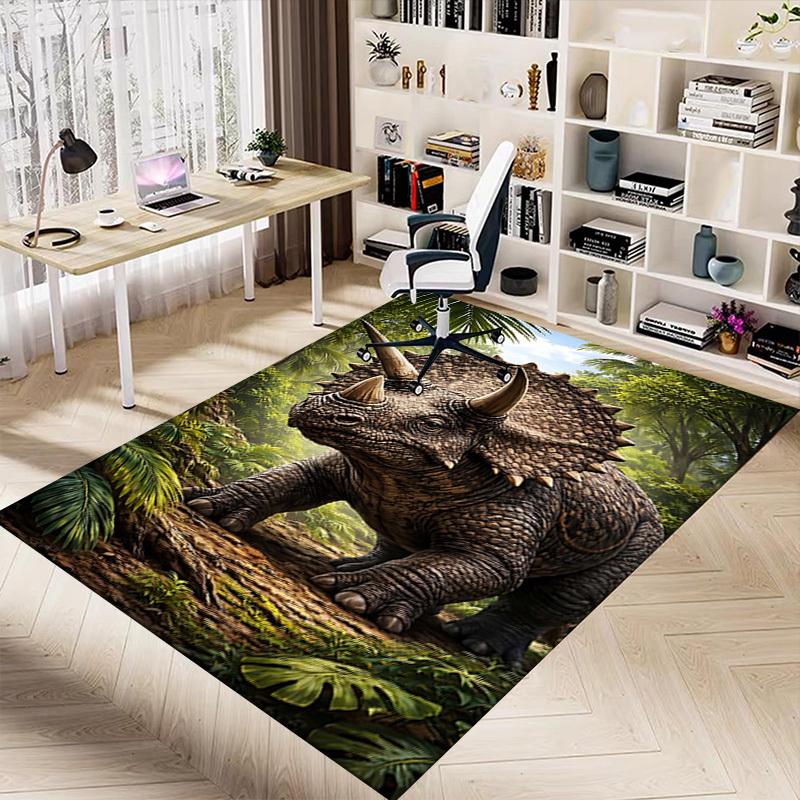 1 Stück Triceratops Dschungel Extra Groß Rutschfester Teppich, Büro, Familie, Schlafzimmer, Studio - Großer TeppichJ0324