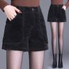 Women's High-Waisted Corduroy Wide-Leg A-Line Bootcut Shorts - 2026 Spring/Autumn Fashion Trend