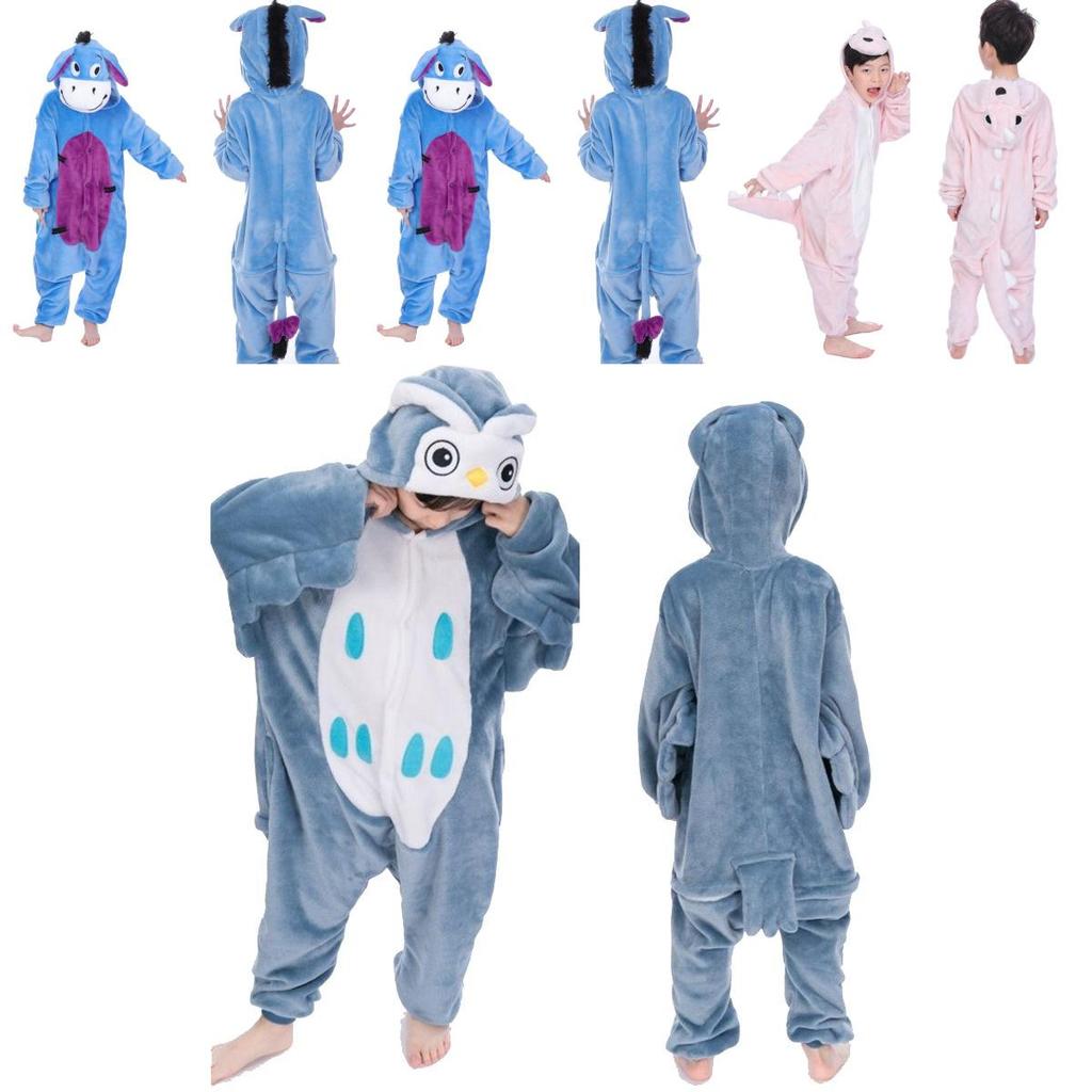 Stylish Animal Flannel Onesie Pajamas For Kids Soft Sleepwear Perfect For Home Lounging