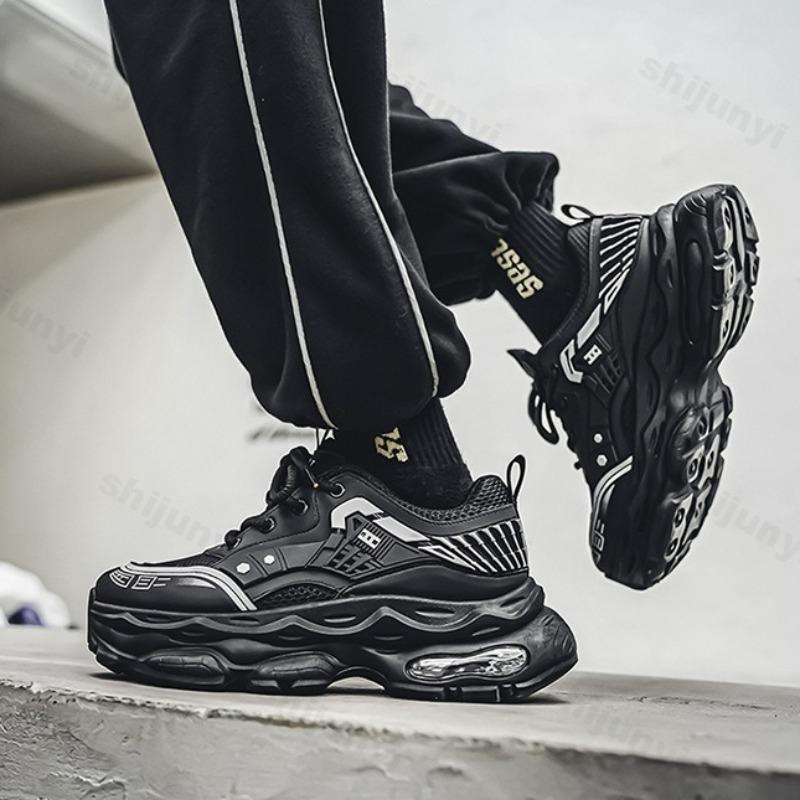 Fashion 2025 New Men Casual Shoes Spring Fashion Trend Thick Sole Sports Shoes Height Increasing Mesh Breathable Lace-up Chunky sneakers