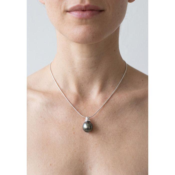 Collier - Pearls & Colors - Perle de Culture de Tahiti A+ - Semi-Baroque 9-10 mm - Argent 925 - 42 cm