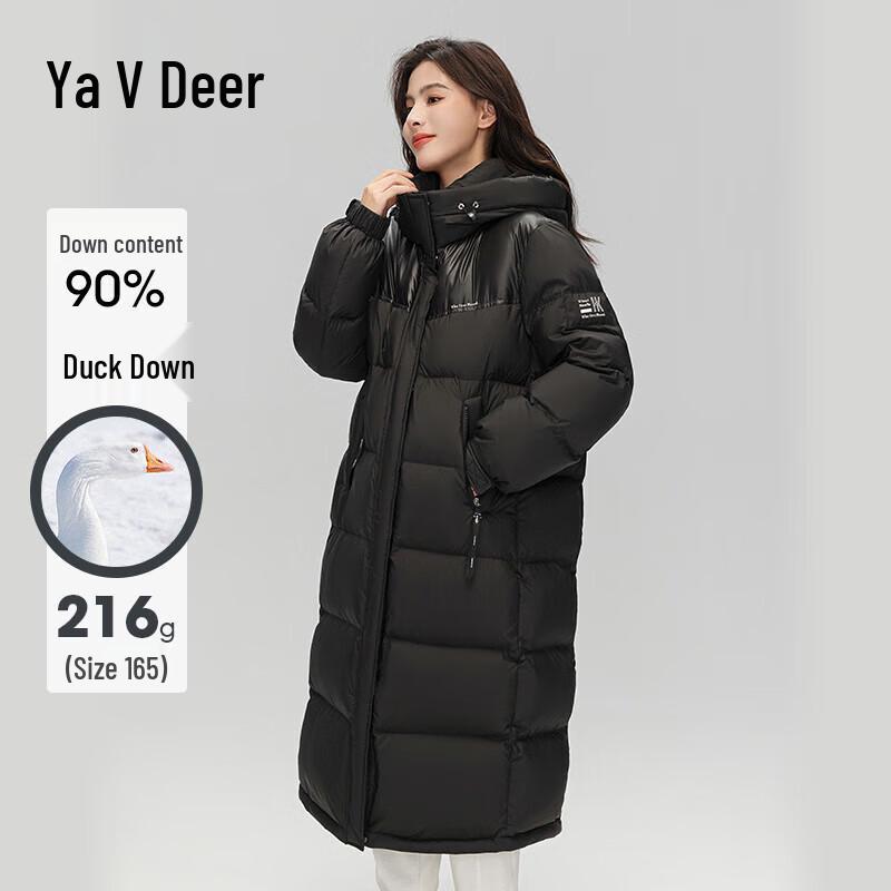 

Yalu Women s Thickened Extra-Long Hooded Down Parka S (80-120 jin)