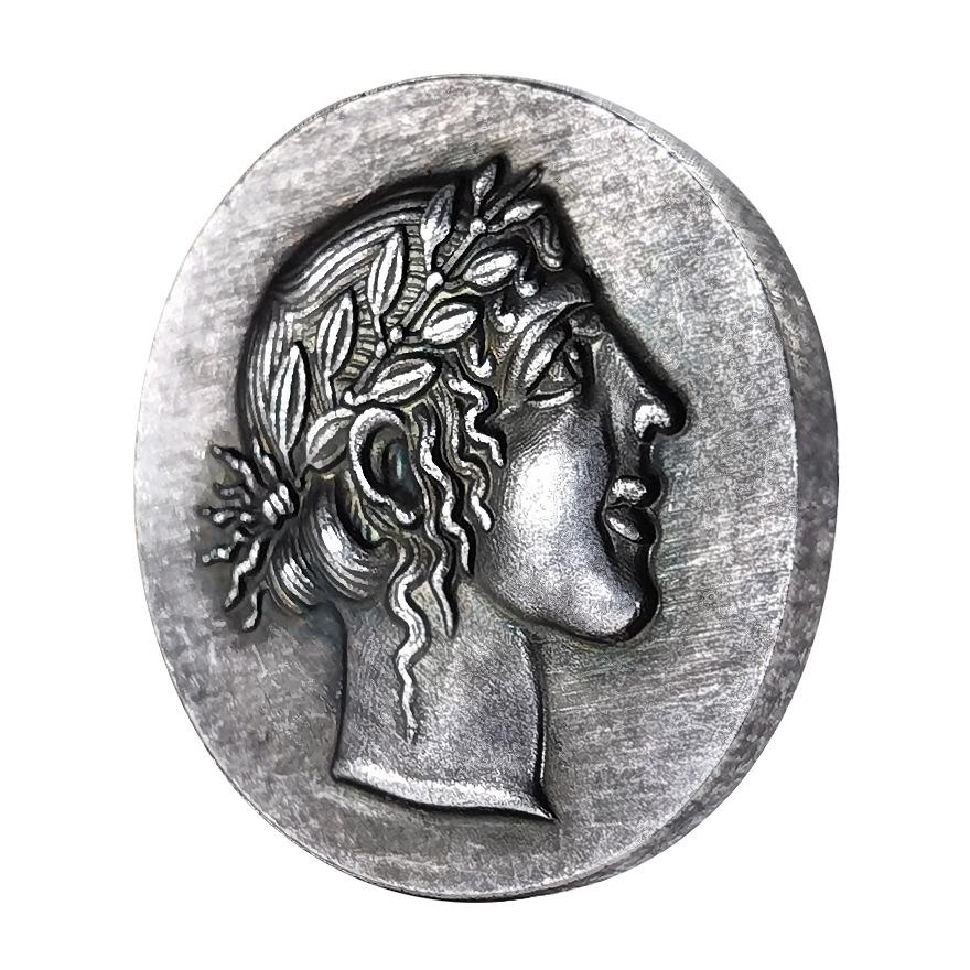 Griechische Göttin, Löwenmünze, Retro-Stil, Römische Silbermünze, Mythische Mikroschnitzkunst, Metallmünze, Geschenk, Weihnachtsgeschenk, Strumpffüller