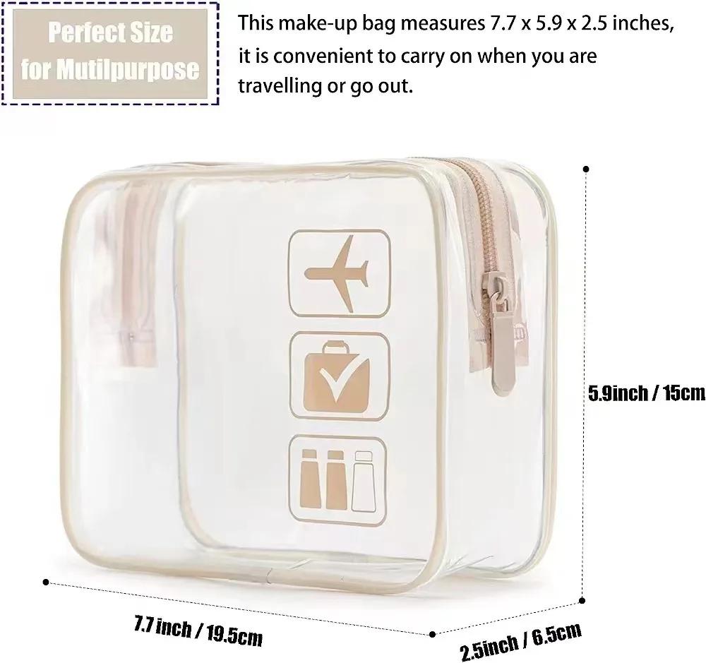 2025 PVC Cosmetic Bags Waterproof Makeup Case Transparent Bathroom Toiletry Bag Storage Pouch With Zipper For Women Men Travel