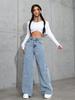 Women's Plus Size Stretch Denim Jeans with Rhinestone Embellishments
