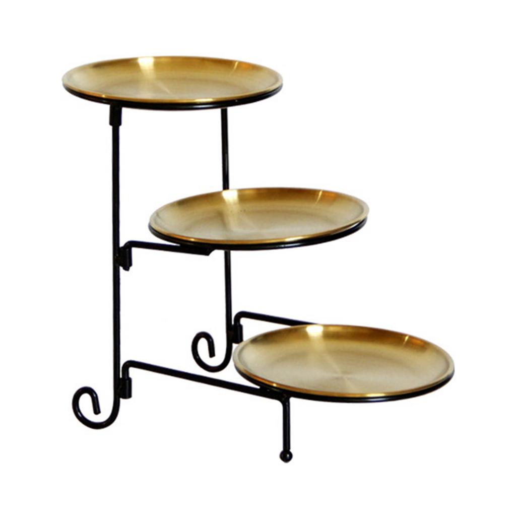 Three Layer Fruit Basket Stainless Steel Fruit Basket Modern Multi Layer Fruit Snack Storage Basket Golden