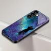 Cat Looking Up At the Starry Sky Glass Phone Case Suitable for Samsung Galaxy S26 S25 S24 S23 S22 S20 FE/Ultra/Plus Anti Fall