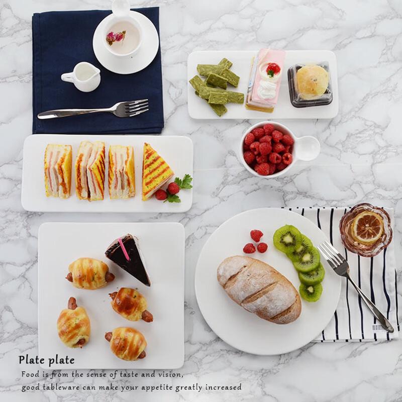 Nordic Ceramic Flat Dessert Plates