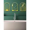 Gold Iron 3Pcs Bohemian Metal Leaves Wall Art, Minimalist Line Design Modern Decor for Bedroom Living Bathroom, Gift