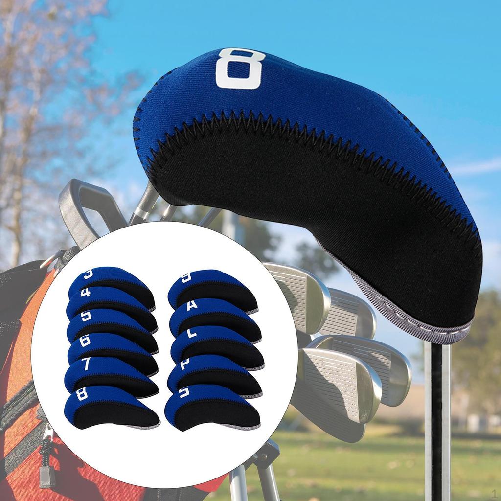 11Pcs Golf Iron Covers with Large Numbers Club Protector Neoprene Protective Golfer Gift