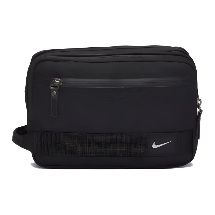 Nike Logo Small Logo Solid Color Multi-Compartment Handheld Toiletry Bag Unisex toiletry bag Black PBZ132-007 Black