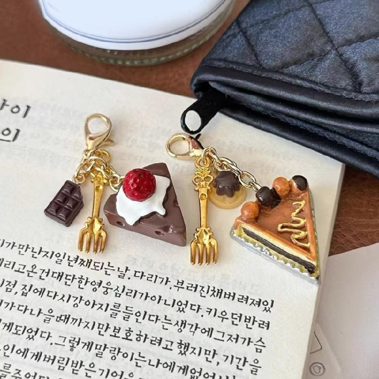 Mini Caffè Pane Laccetto per Telefono Ciondolo Giocattolo Cibo Realistico Portachiavi Pendente Moda per Borsa Accessori Sacchetti Regalo