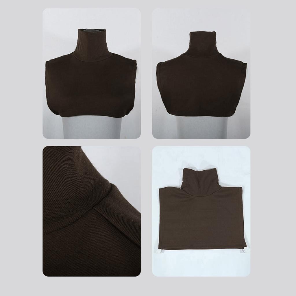 Faux Turtleneck Detachable Collar Solid Color Striped Half Top Mock Blouse Collar for Women and Men Stylish Layering