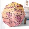 1pc Hello Kitty,Pastel Automatic Umbrella-Foldable, Durable 8-Bone Design, Compact and Stylish, Great for Camping, Halloween, Christmas, Mot
