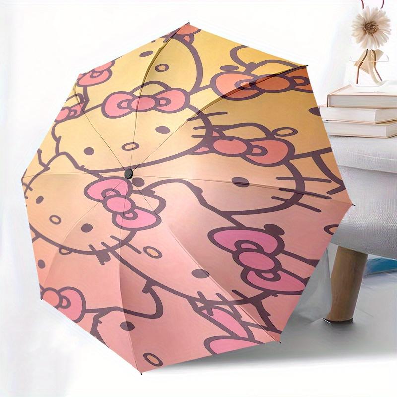1pc Hello Kitty,Pastel Automatic Umbrella-Foldable, Durable 8-Bone Design, Compact and Stylish, Great for Camping, Halloween, Christmas, Mot