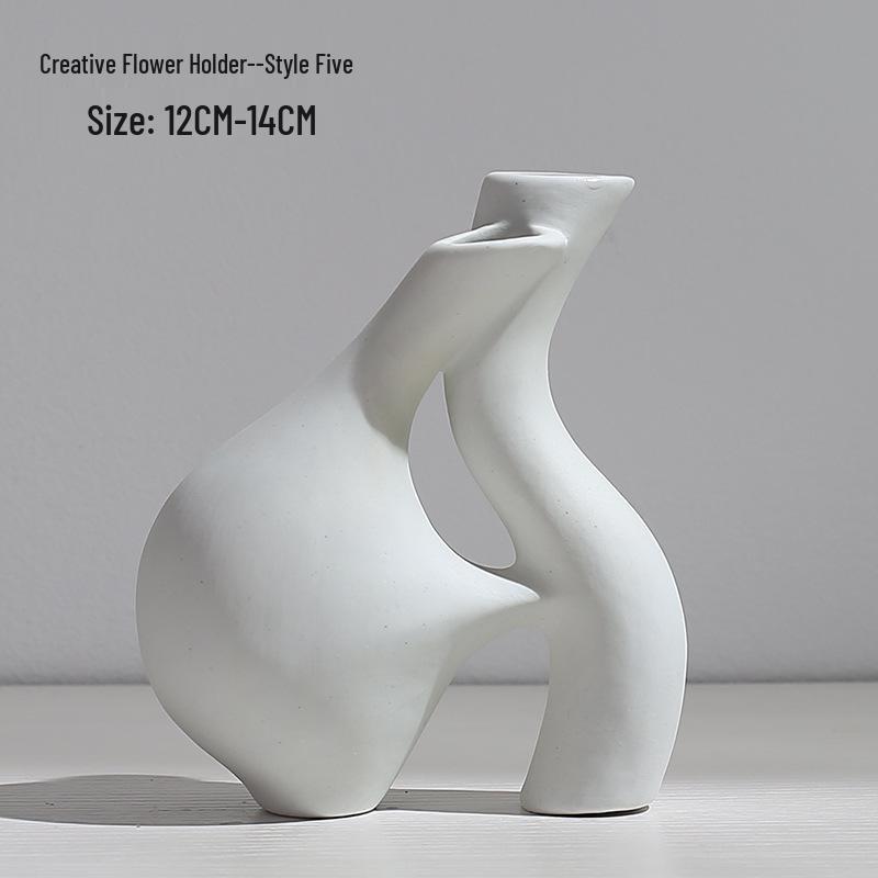 Nordic Style Ceramic Vase for Dried Flowers - Minimalist Creative Hydroponic Flower Container for Living Room Decor