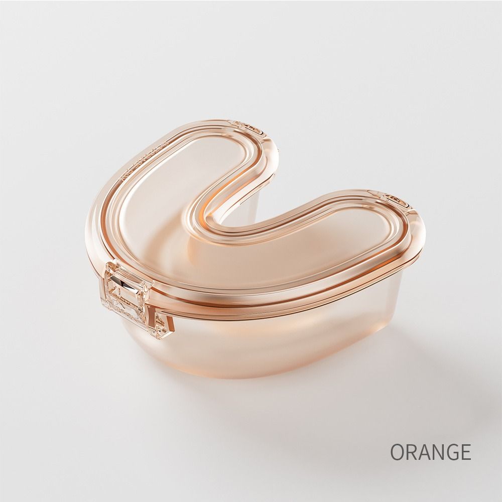 

Прозрачный бокс для зубных протезов, контейнер для каппы U-образной формы, простой кейс для брекетов оранжевый