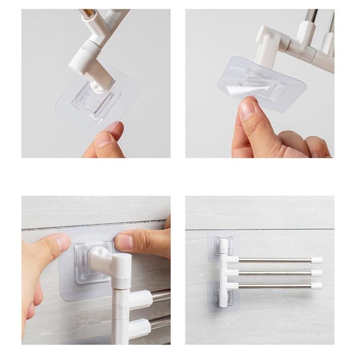 Rotatable Towel Rack Wall Mounted Bathroom Towel Holder with Shelf Multi Function Hanging Bar for Kitchen Towel Paper