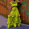 French Vacation Style Sleeveless Fungus Trimmed Panel Ruffle Vest Skirt Women's Suit