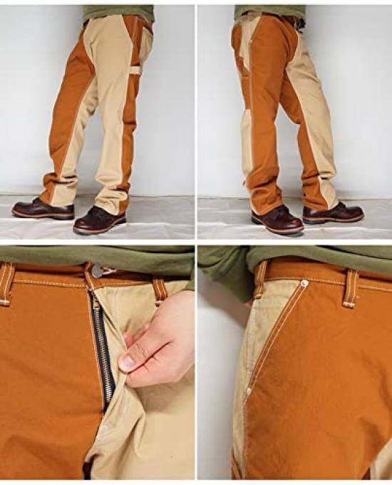 Kojima Jeans Work Painter Made in One Fuji Brown Beige 38 Multi-Combo Pants, Pants, Japan, Wash, Kinbai, RNB-1084F - -