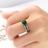 Fashion Wedding Hollow Rings For Women Vintage Green CZ Stone Ring Bague Femme Silver Color Engagement Ring Anillos