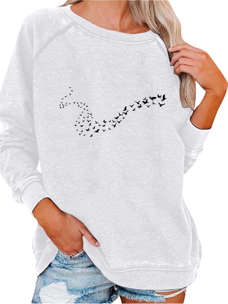 Women's Oversized Pullover Sweatshirt Versatile Top Female Spring/Fall Sweatshirt Fashion Print Top