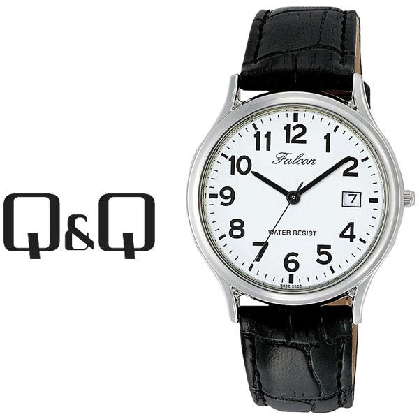 

[Nekoposu Free Shipping] [Write a review and guarantee for 1 year] Citizen Q&Q Q&Q Falcon Men s Watch White x Black D014-304