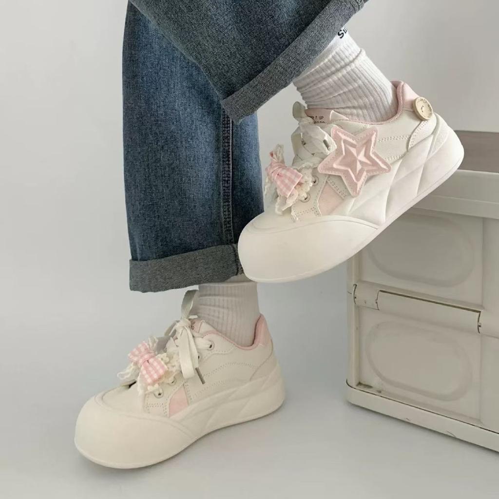 Spring Canvas Lace Up Casual Shoes for Girls Soft Sole Versatile Toddler Kids Fashion Sneakers