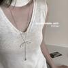 Bow Pull-out Pendant Necklace Simple Temperament Collarbone Chain Versatile Fashion Niche Jewelry Women