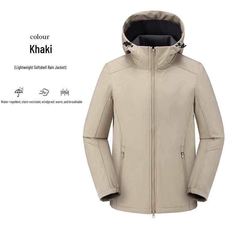 Men's 75D Unisex Fleece Softshell Hooded Mountaineering Jacket